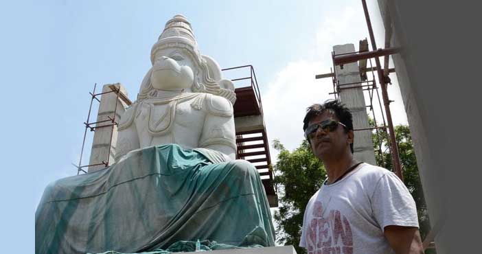 Arjun Sarja Inaugurates Hanuman Temple in Chennai